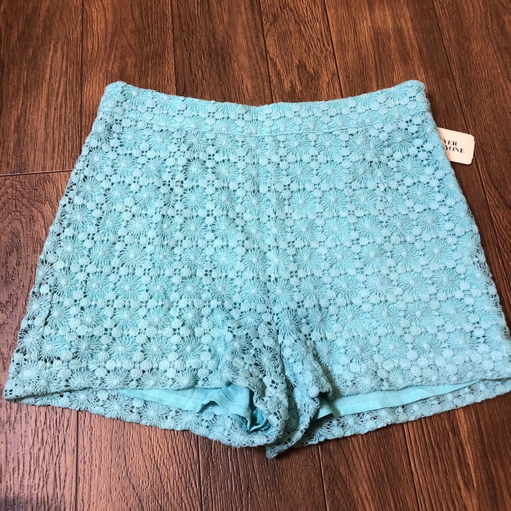 Blue Crochet Forever 21 High Waist Shorts